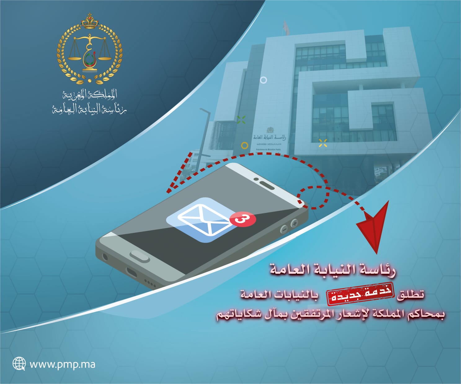 رئاسة النيابة العامة تصدر دورية جديدة حول الإشعار بالحفظ عبر رسائل نصية أو البريد الإلكتروني