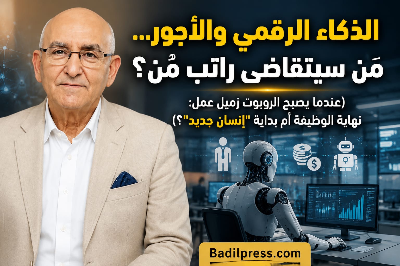 الذكاء الرقمي والأجور… مَن سيتقاضى راتب مَن؟ (عندما يصبح الروبوت زميل عمل: نهاية الوظيفة أم بداية “إنسان جديد”؟)