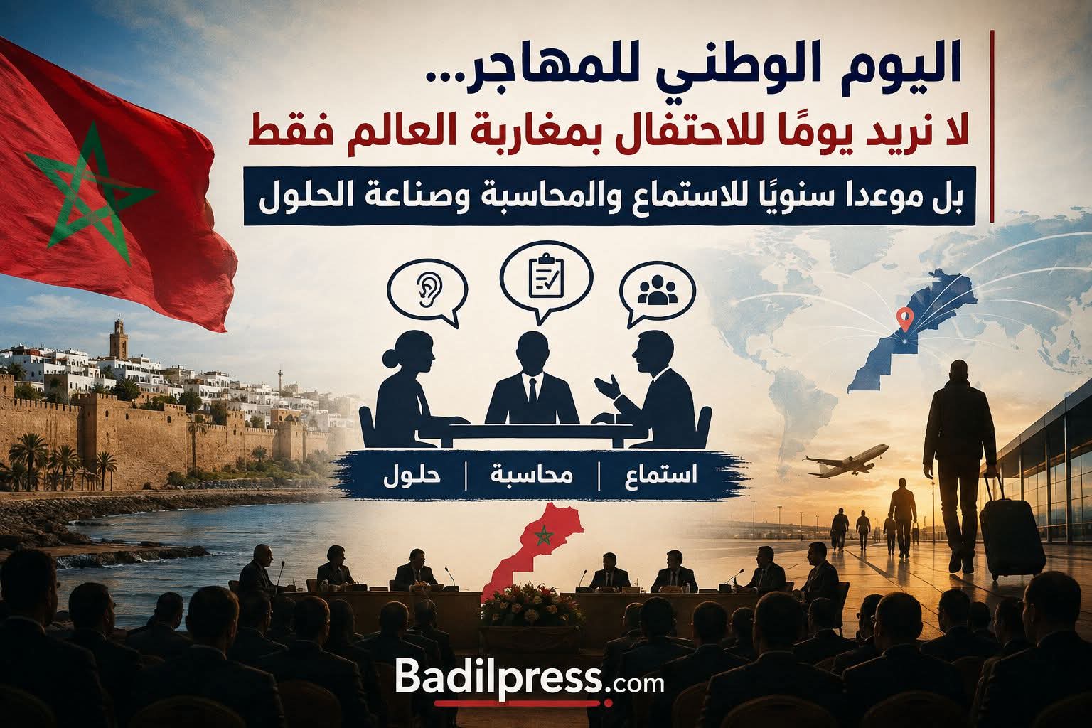 اليوم الوطني للمهاجر… لا نريد يومًا للاحتفال بمغاربة العالم فقط، بل موعدًا سنويًا للاستماع والمحاسبة وصناعة الحلول