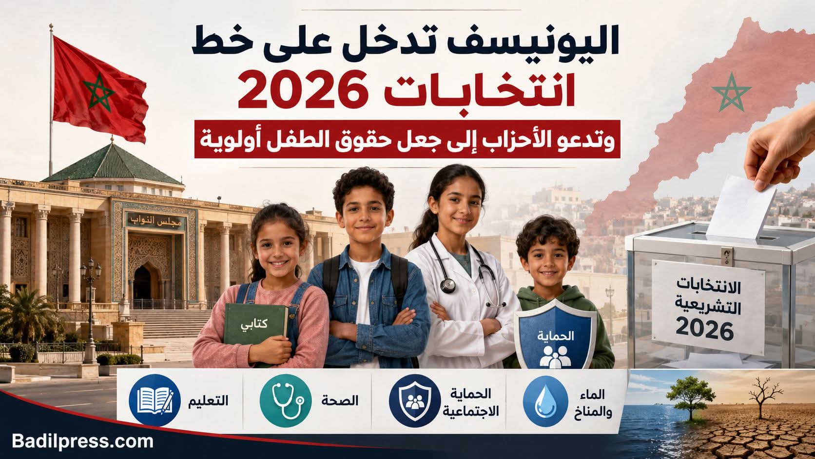 اليونيسف تدخل على خط انتخابات 2026 وتدعو الأحزاب إلى جعل حقوق الطفل أولوية