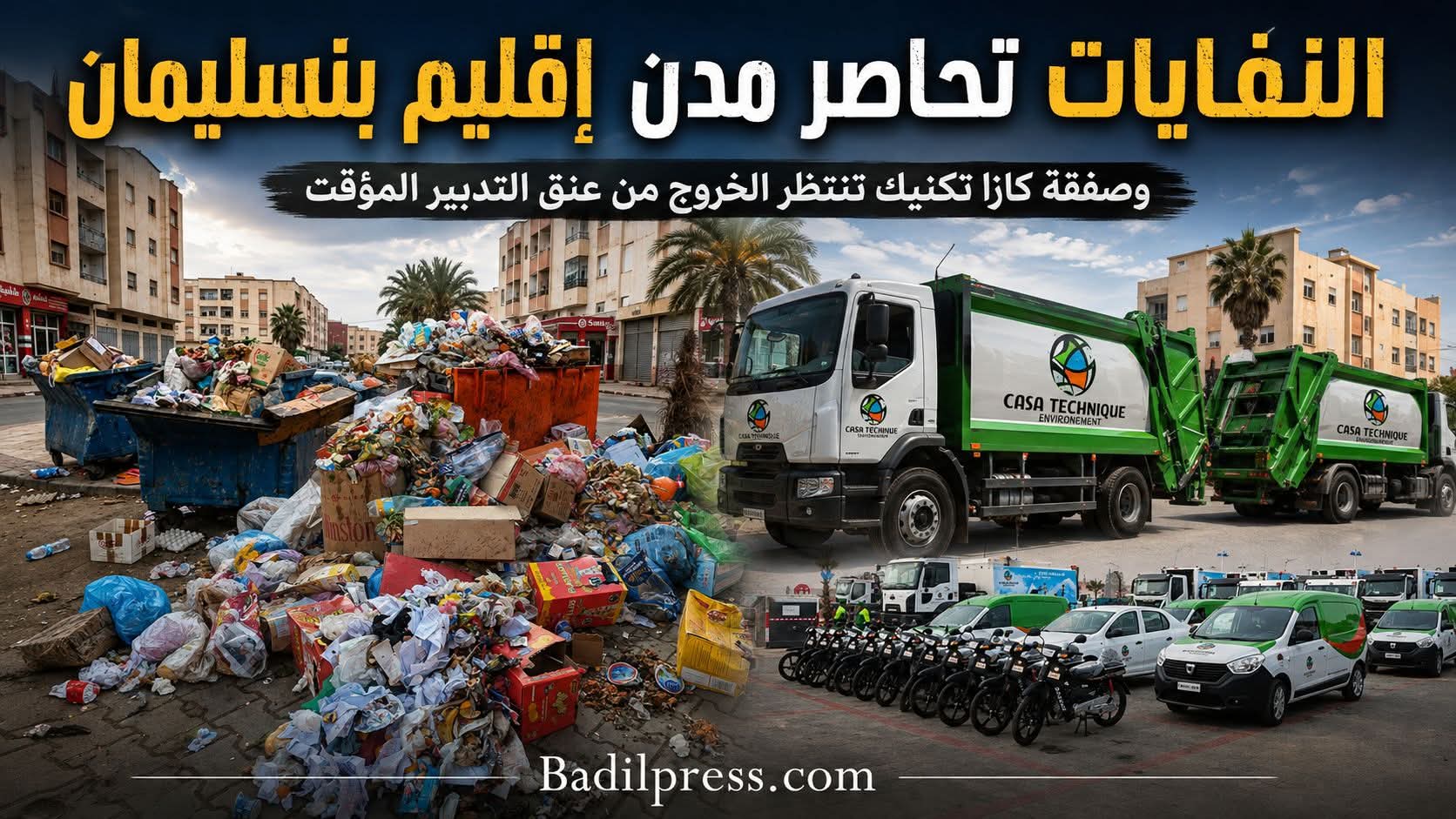 النفايات تحاصر مدن إقليم بنسليمان… وصفقة كازا تكنيك تنتظر الخروج من عنق التدبير المؤقت