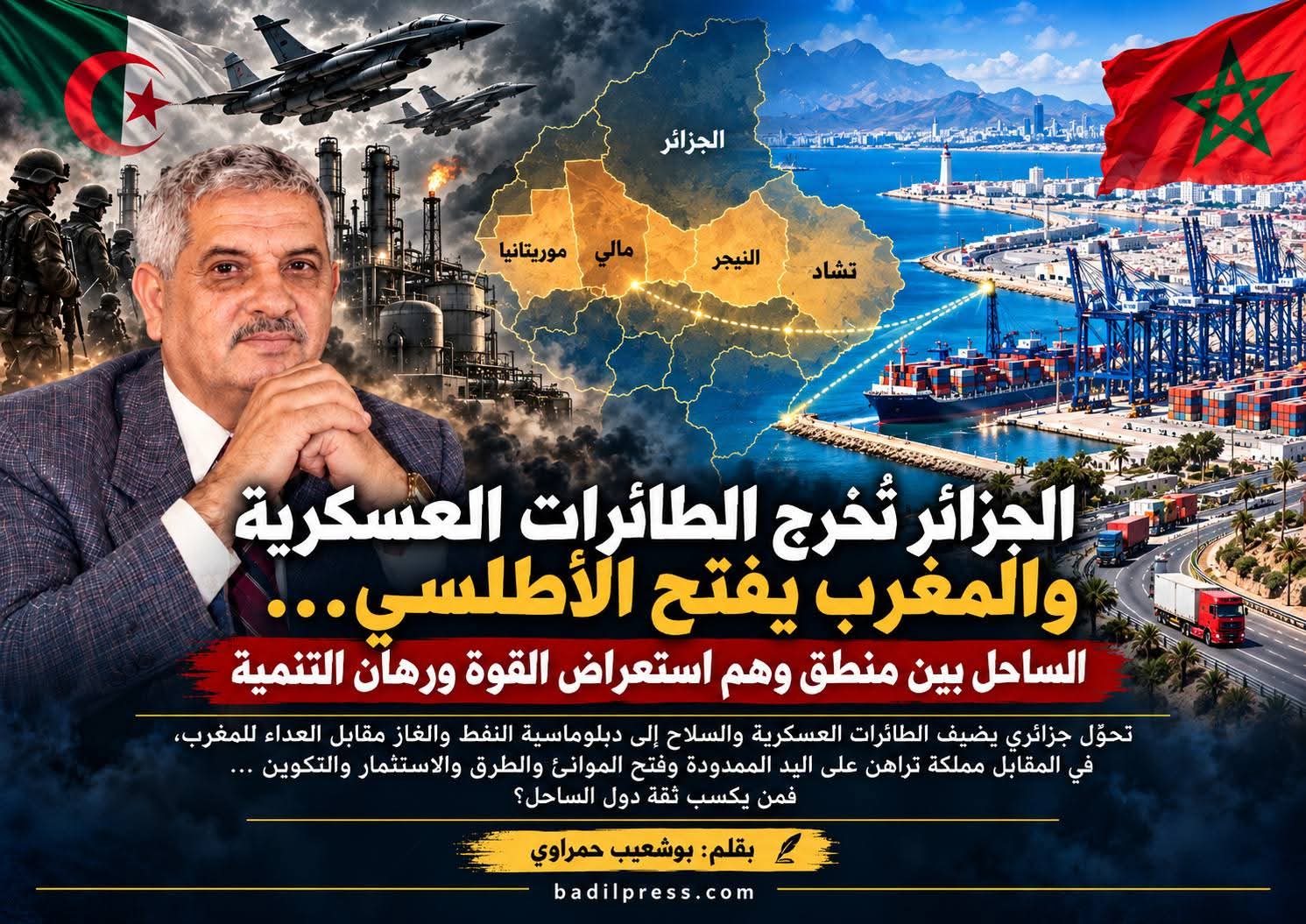 الجزائر تُخرج الطائرات العسكرية والمغرب يفتح الأطلسي… الساحل بين منطق وهم استعراض القوة ورهان التنمية